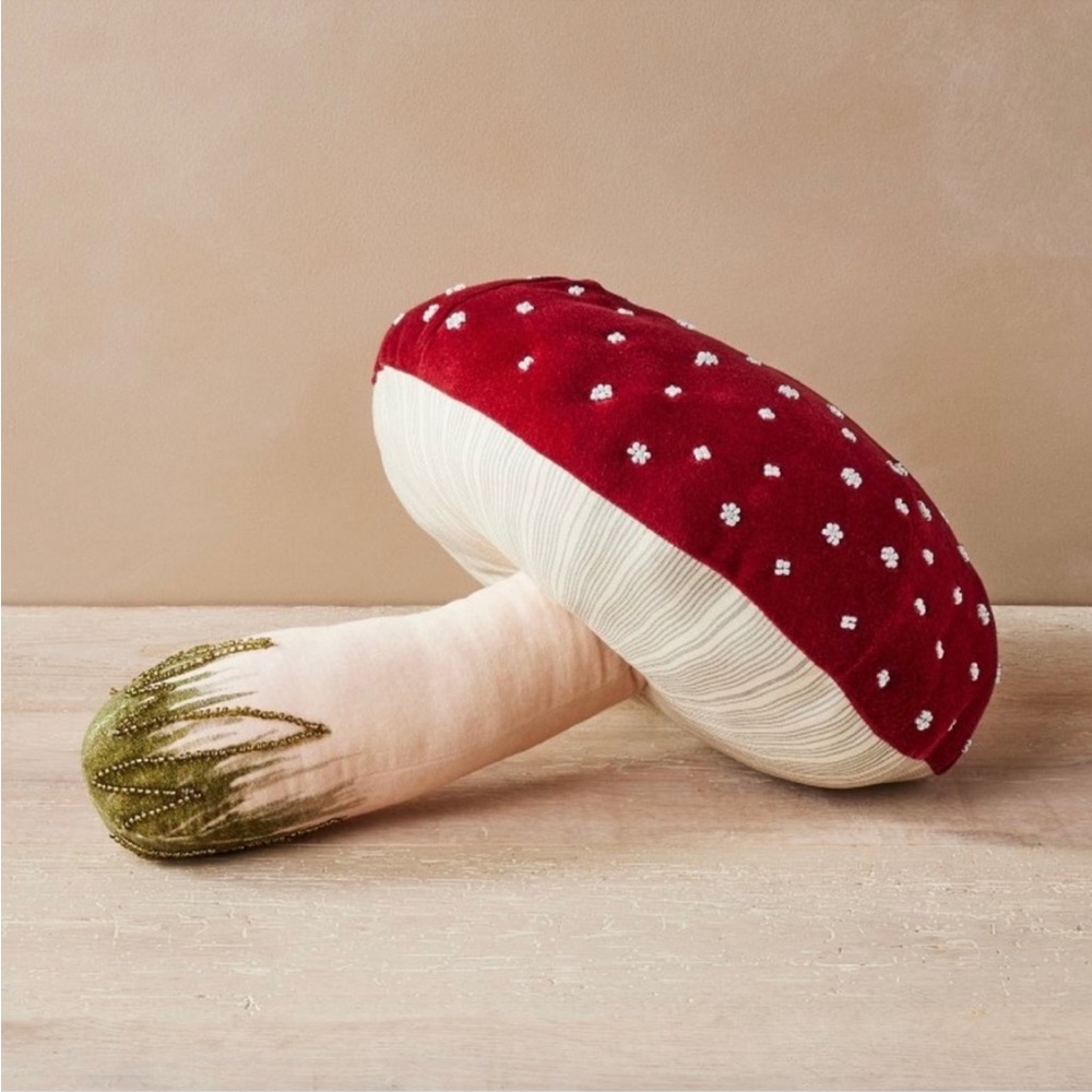 John Derian mushroom pillow